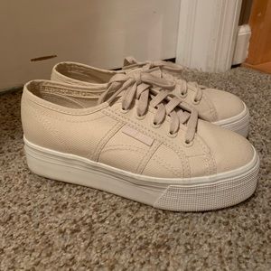 Superga off white PLATFORM sneakers